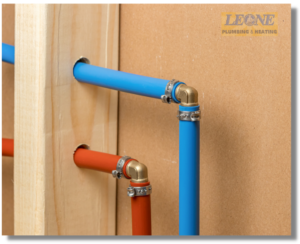 Installing PEX pipe professionally done by Leone Plumbing